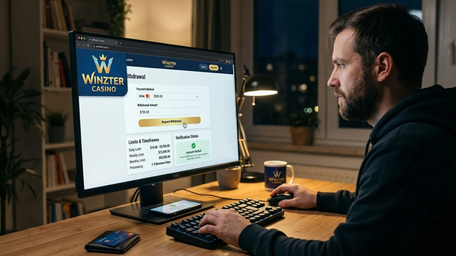 Cómo retirar dinero de Winzter: límites, plazos y verificación de cuenta.